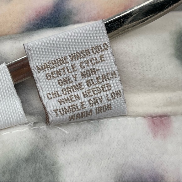 Vintage Cherokee Fleece Jacket Womens L/XL Green Floral Button Up Cardigan 90s - Picture 10 of 13